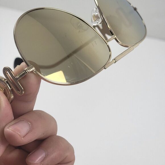 Versace Aviator Sunglasses VE2249 1002/7P Gold Metal Frame Gold Mirror Lens 65mm - Picture 14 of 16